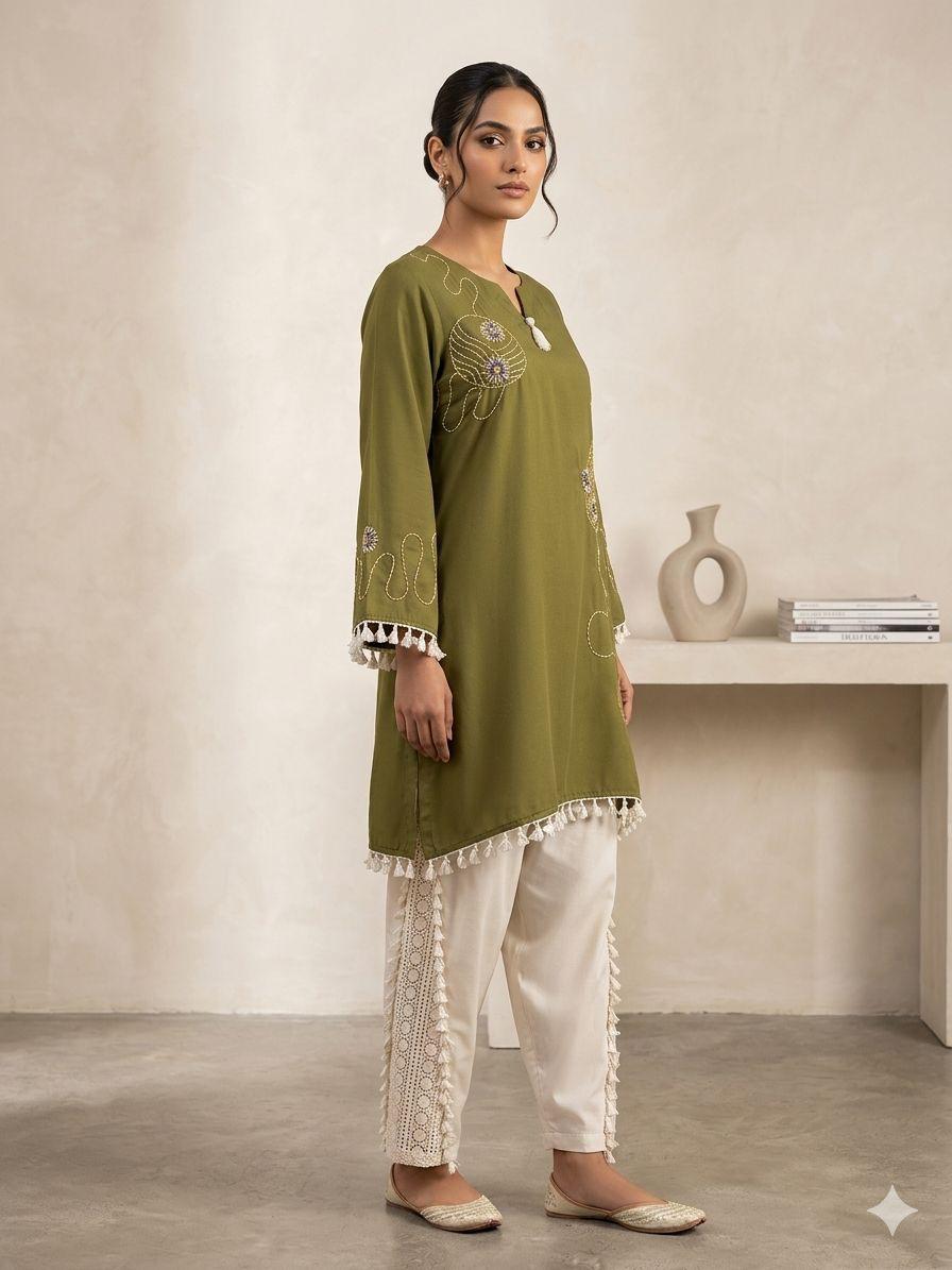 Pure German Rayon Green 2pc Set