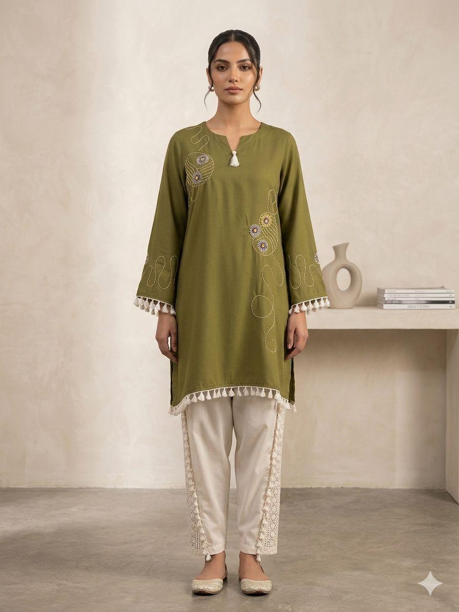 Pure German Rayon Green 2pc Set