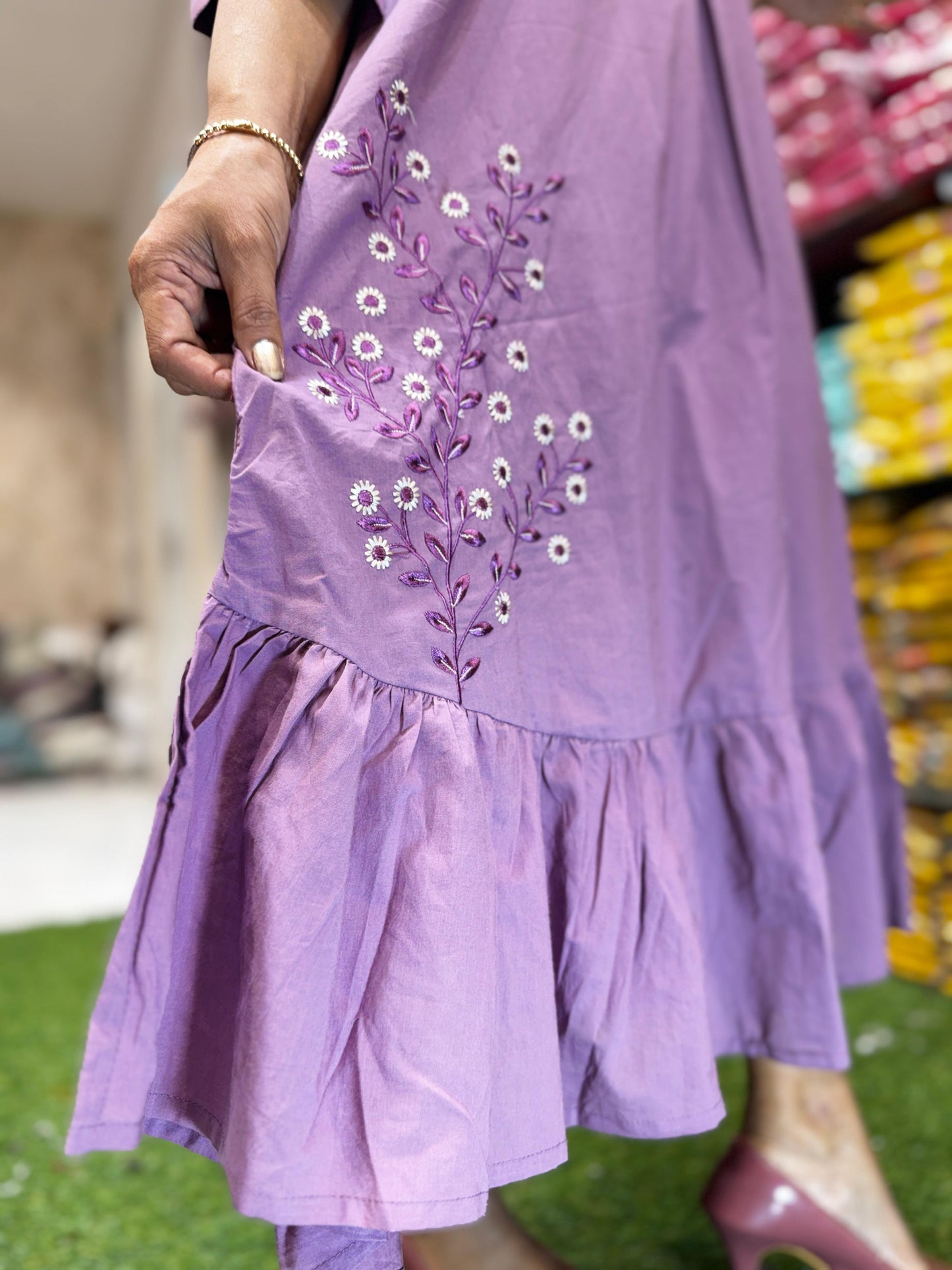 Pure Cotton Purple Midi