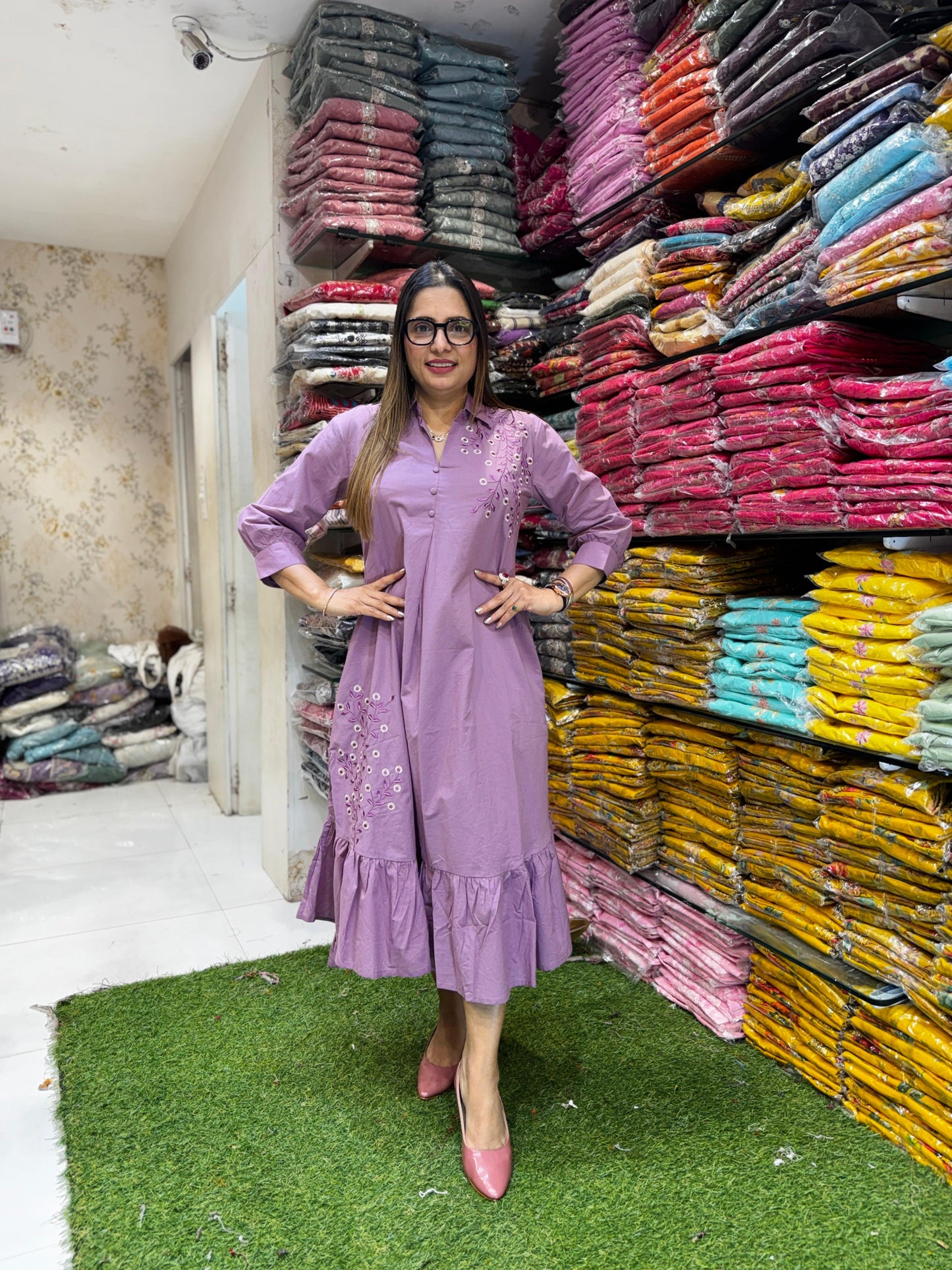 Pure Cotton Purple Midi