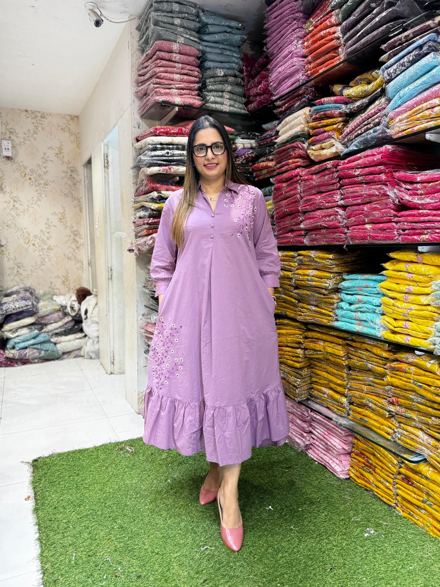 Pure Cotton Purple Midi