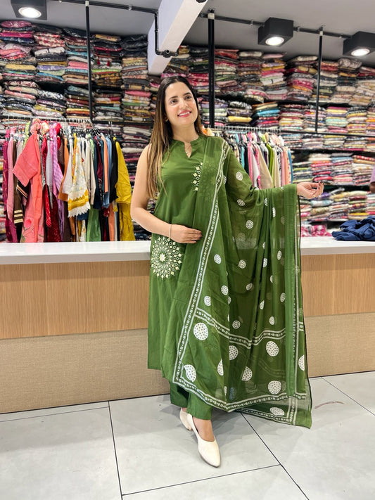Pure Cotton Green 3pc Set