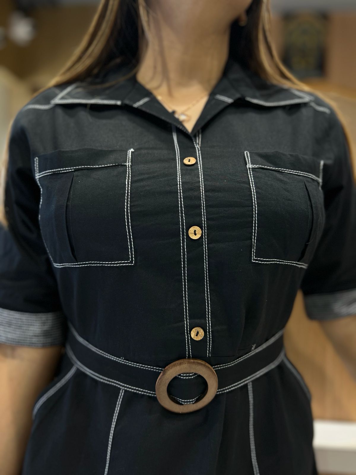 Pure Cotton Black Midi