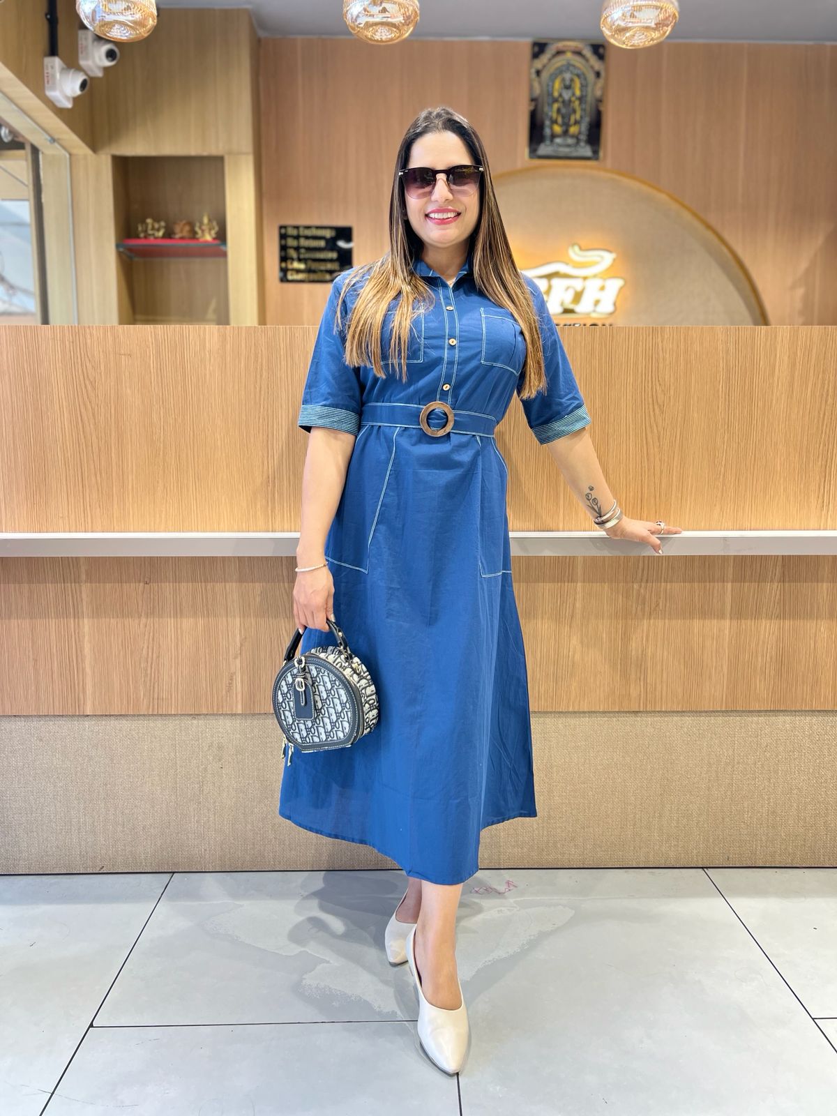 Pure Cotton Blue Midi