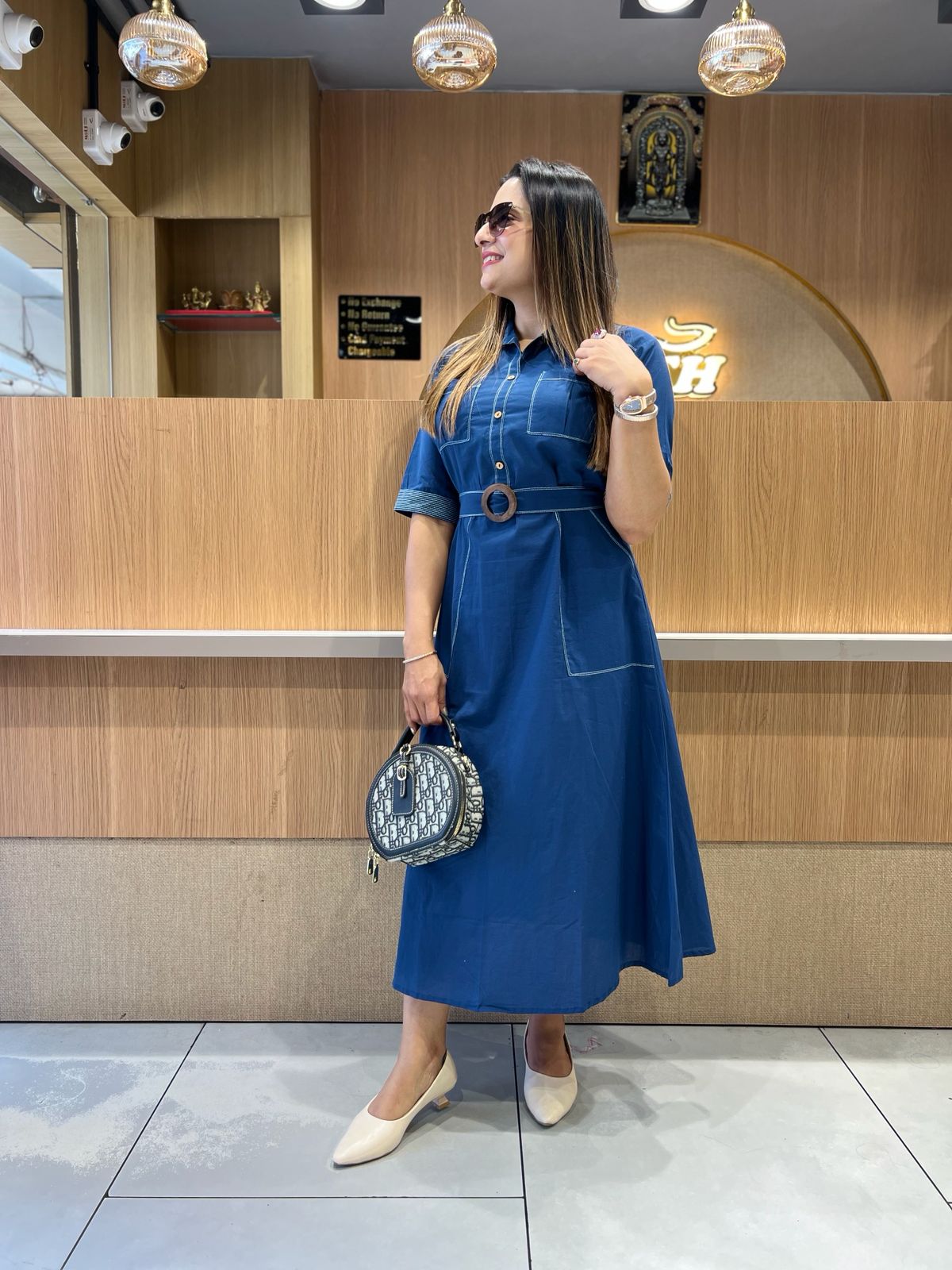 Pure Cotton Blue Midi