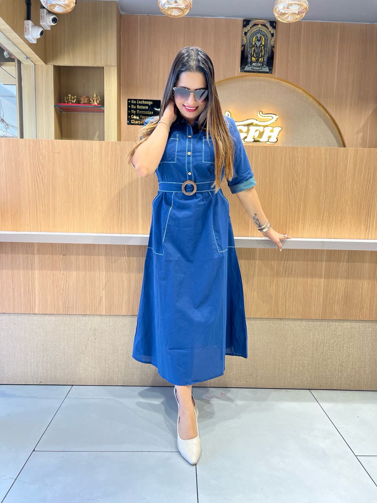 Pure Cotton Blue Midi