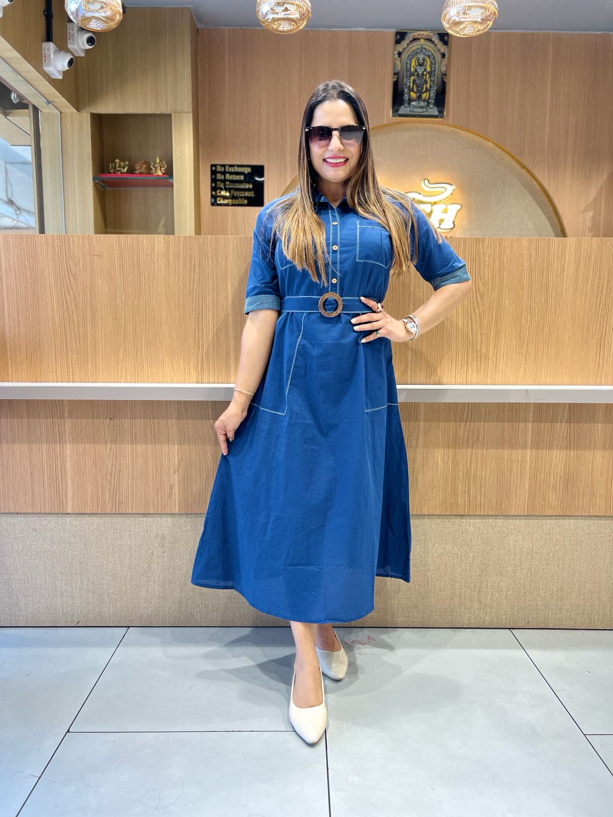 Pure Cotton Blue Midi