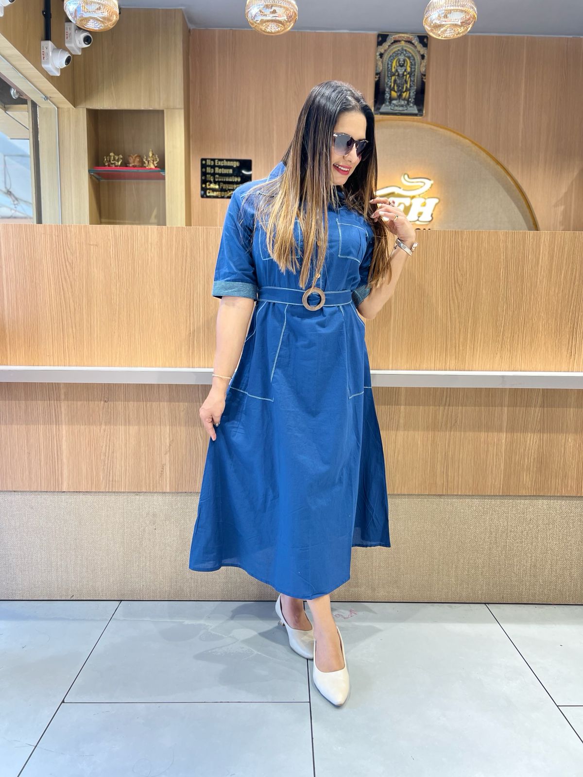 Pure Cotton Blue Midi