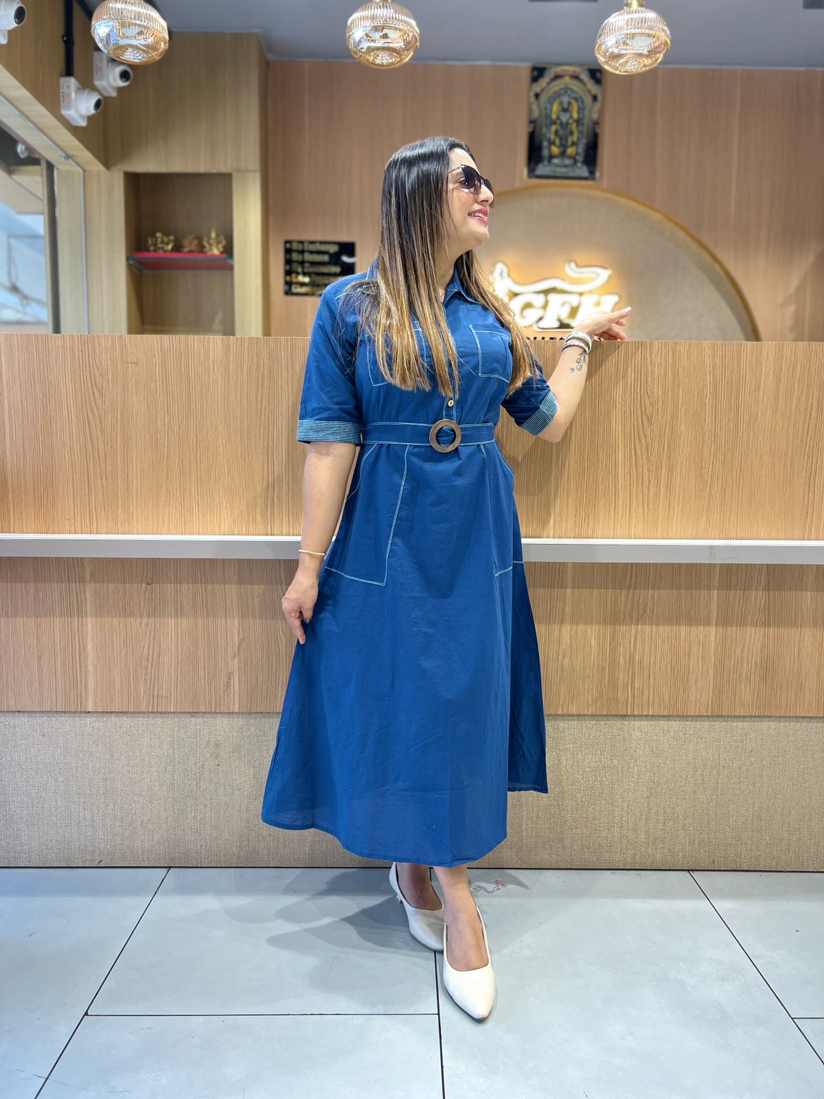 Pure Cotton Blue Midi