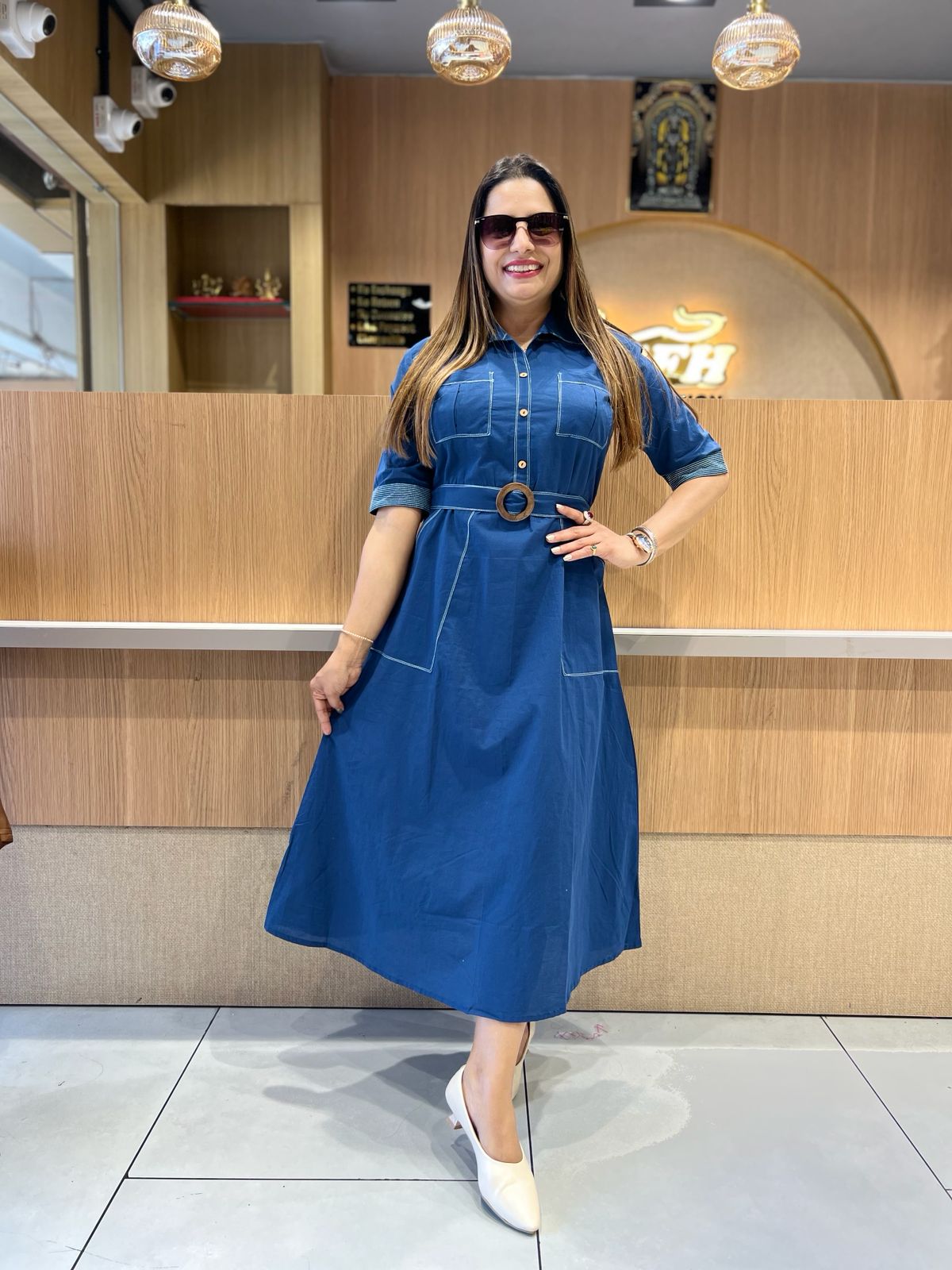 Pure Cotton Blue Midi