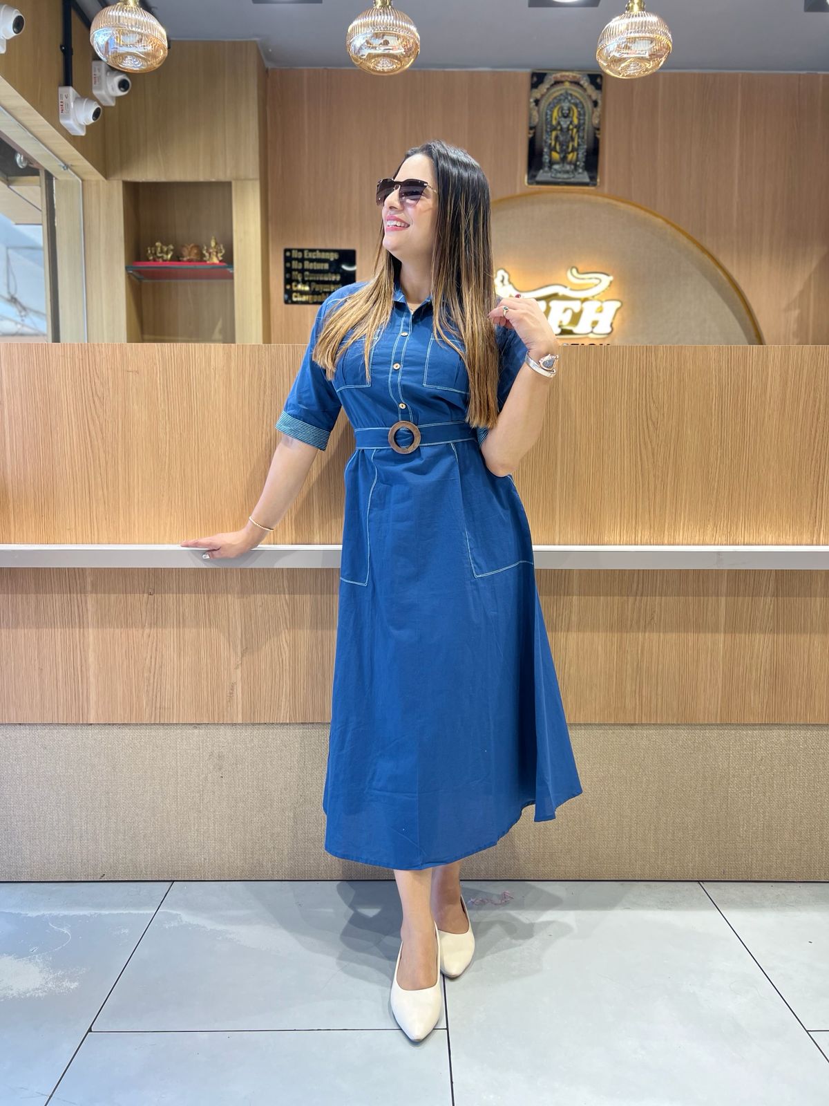 Pure Cotton Blue Midi