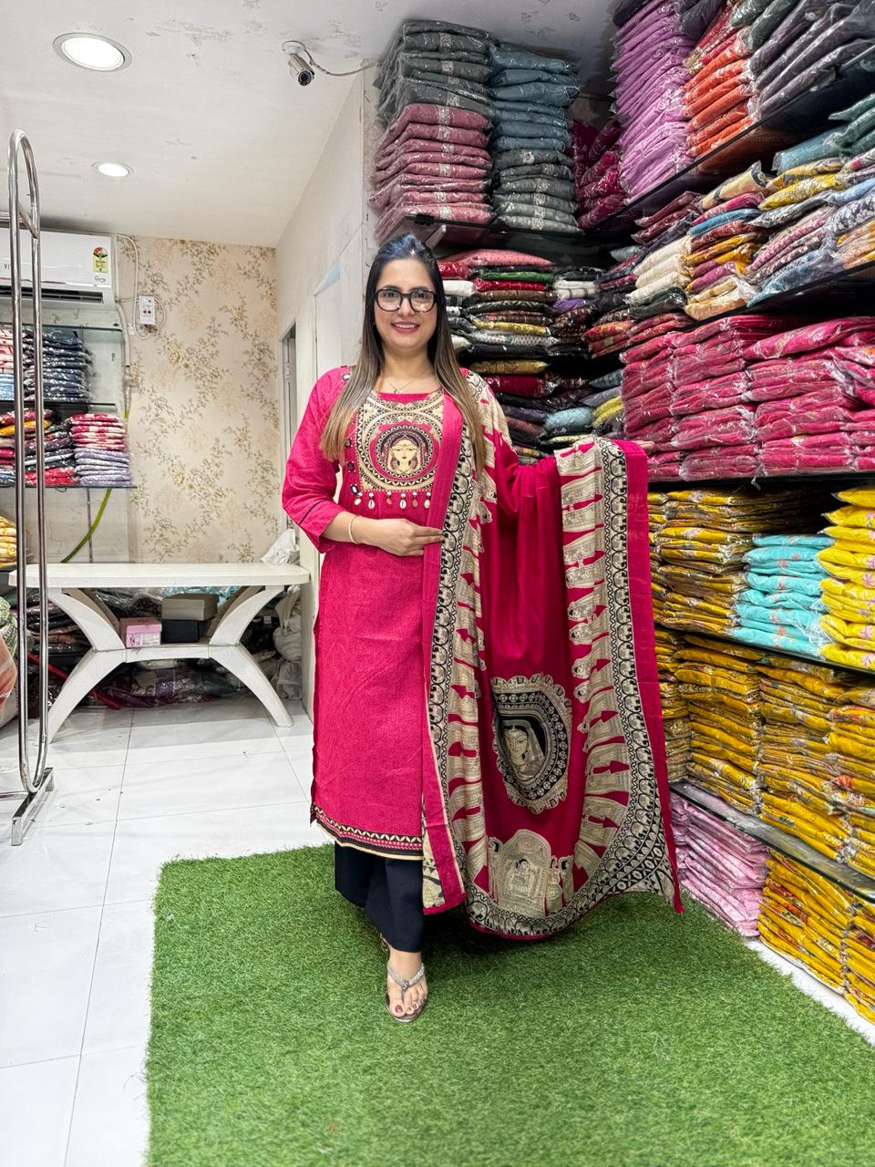 Madhubani Rani Cotton Suit