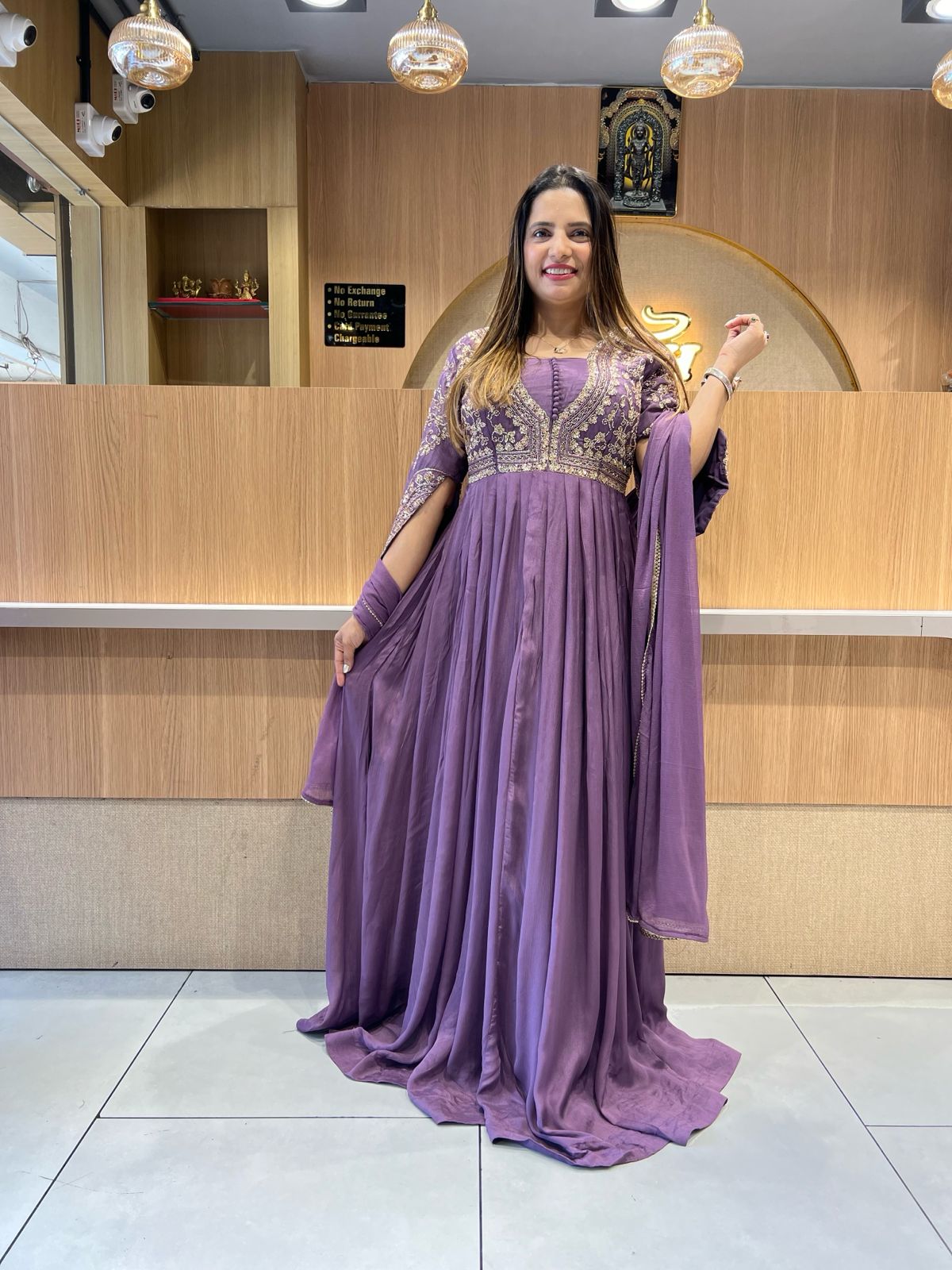 Pure Chinon Mope Purple Gown