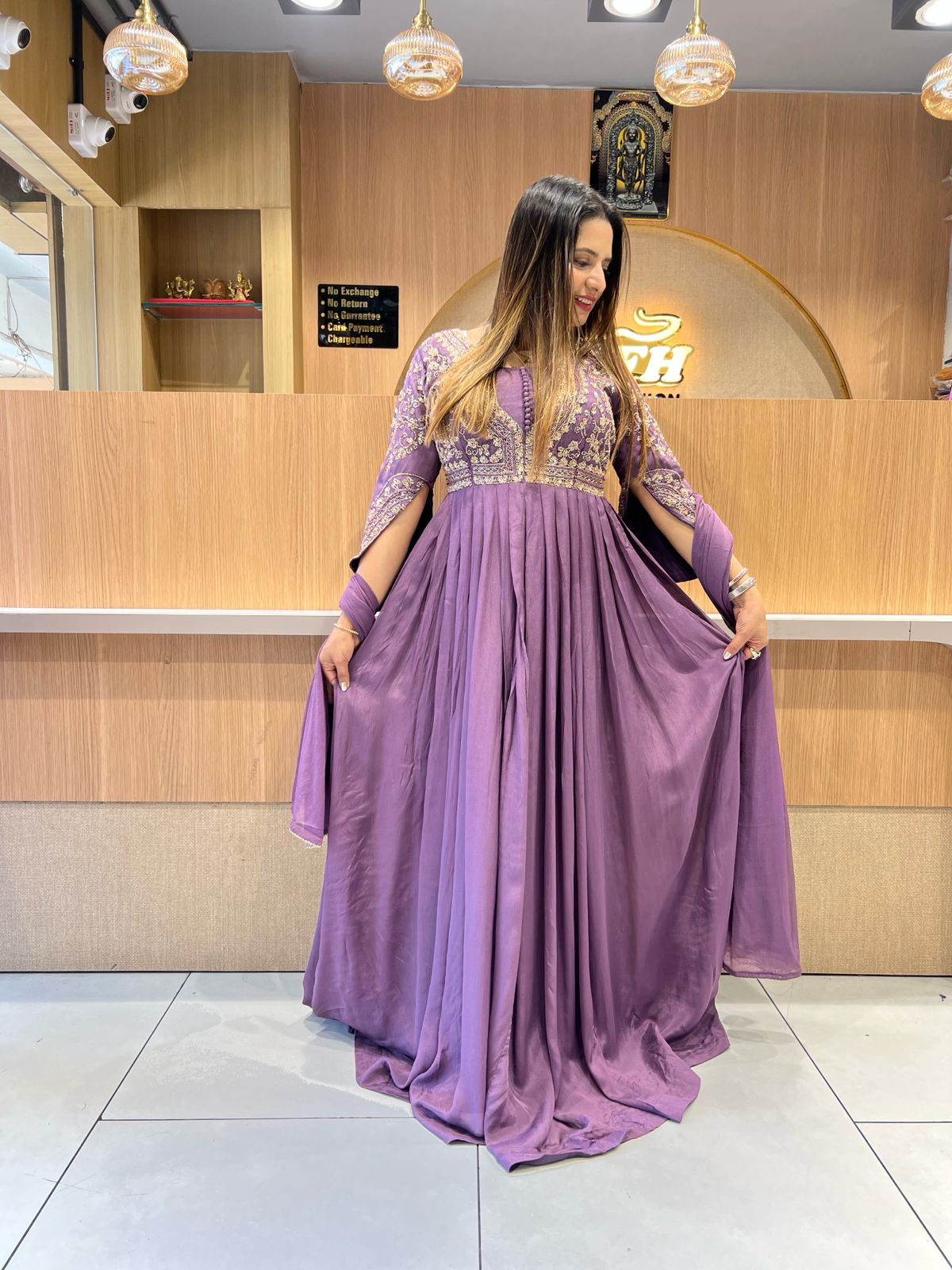 Pure Chinon Mope Purple Gown