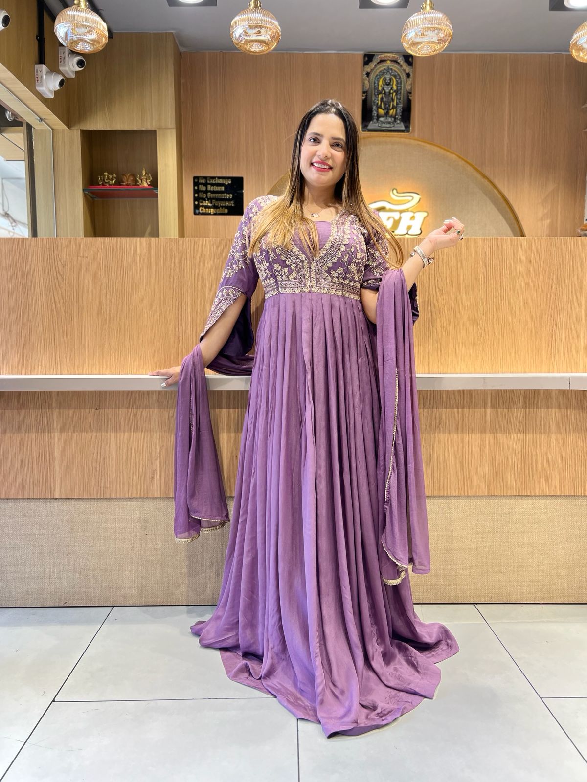 Pure Chinon Mope Purple Gown
