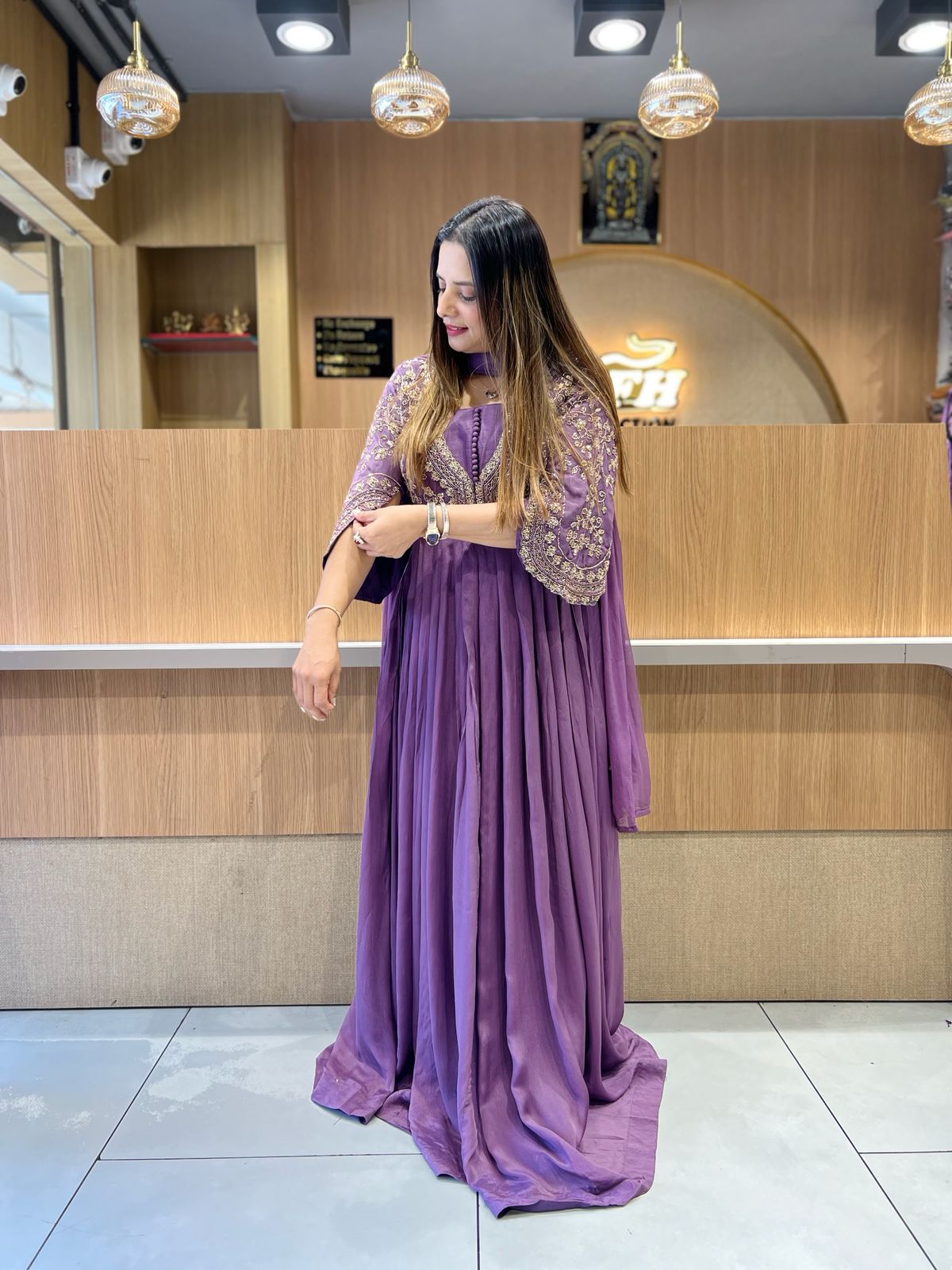 Pure Chinon Mope Purple Gown