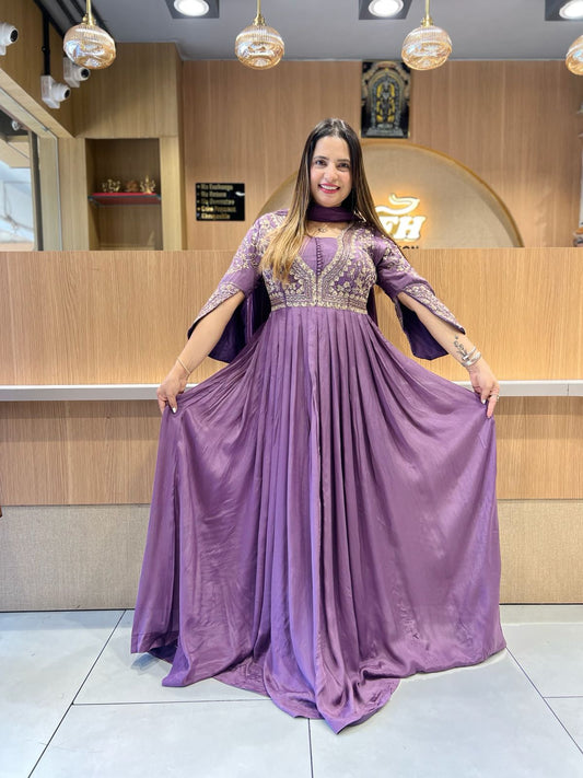 Pure Chinon Mope Purple Gown