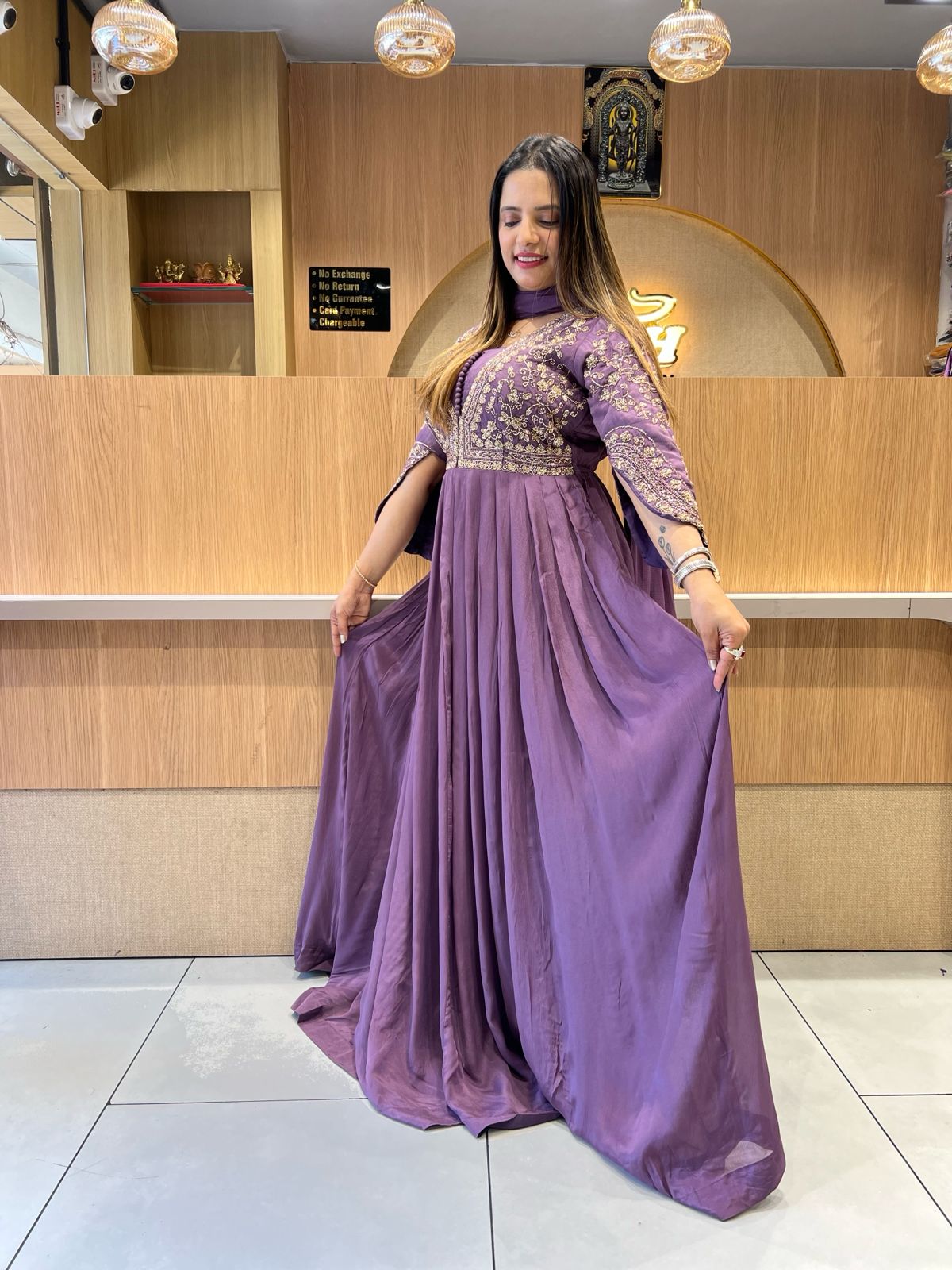 Pure Chinon Mope Purple Gown