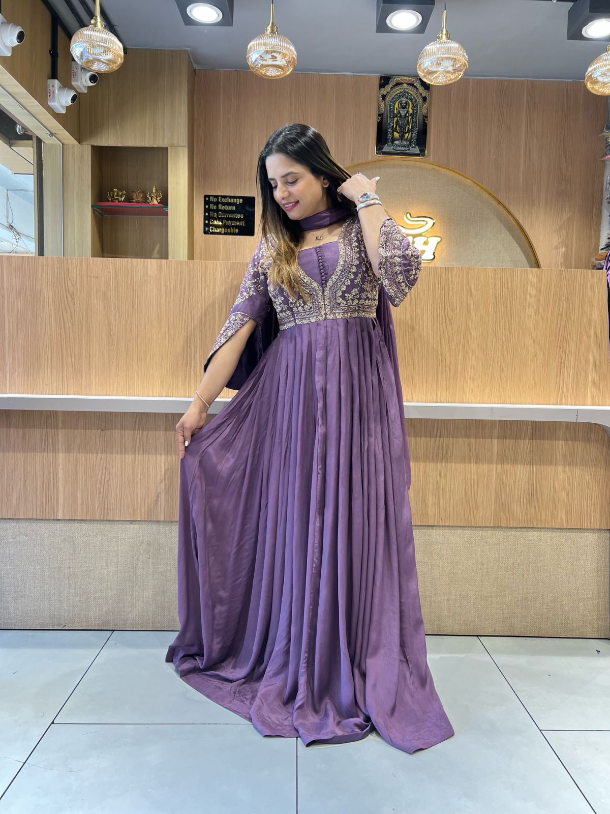 Pure Chinon Mope Purple Gown