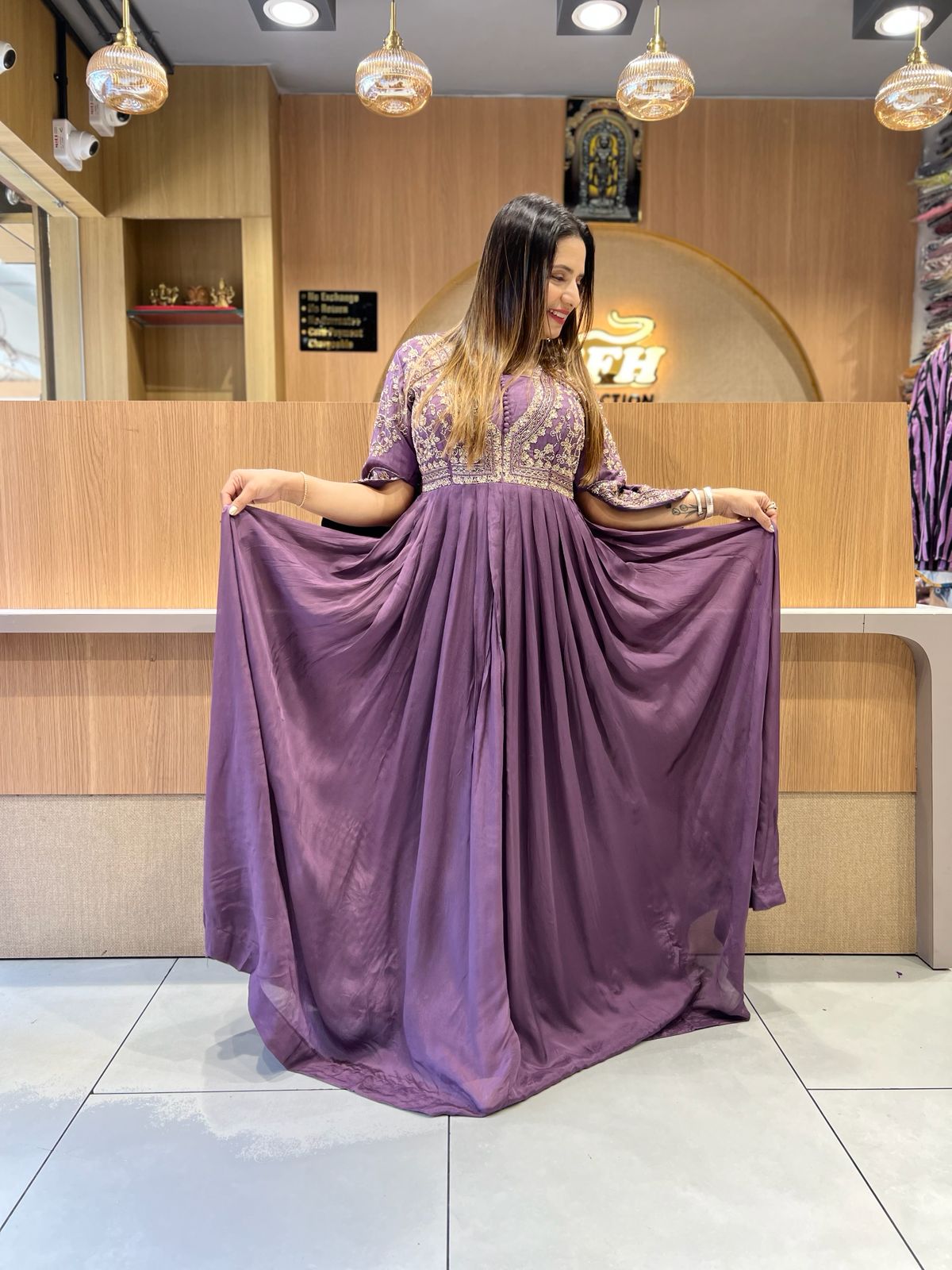 Pure Chinon Mope Purple Gown