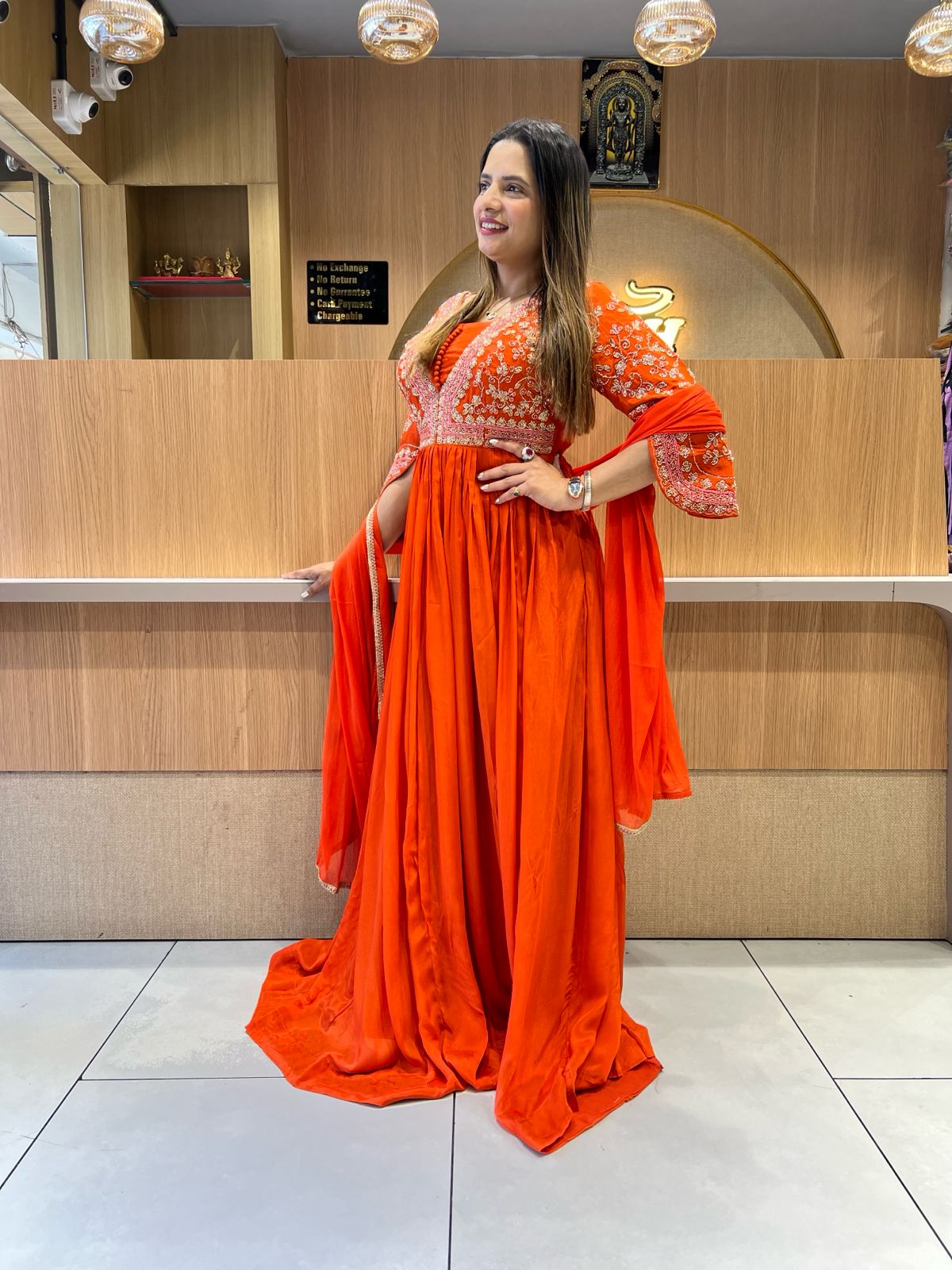 Pure Chinon Orange Gown