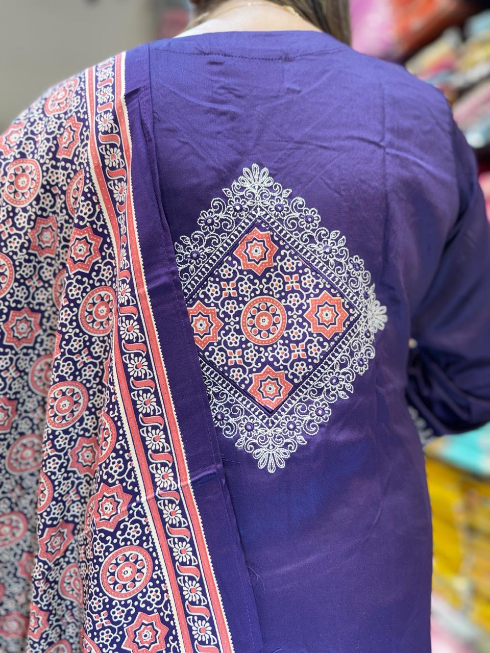 Pure Gaji Silk Purple 3pc Set