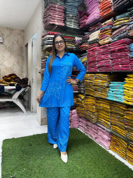 Pure Gaji Silk Royal Blue 2pc Set