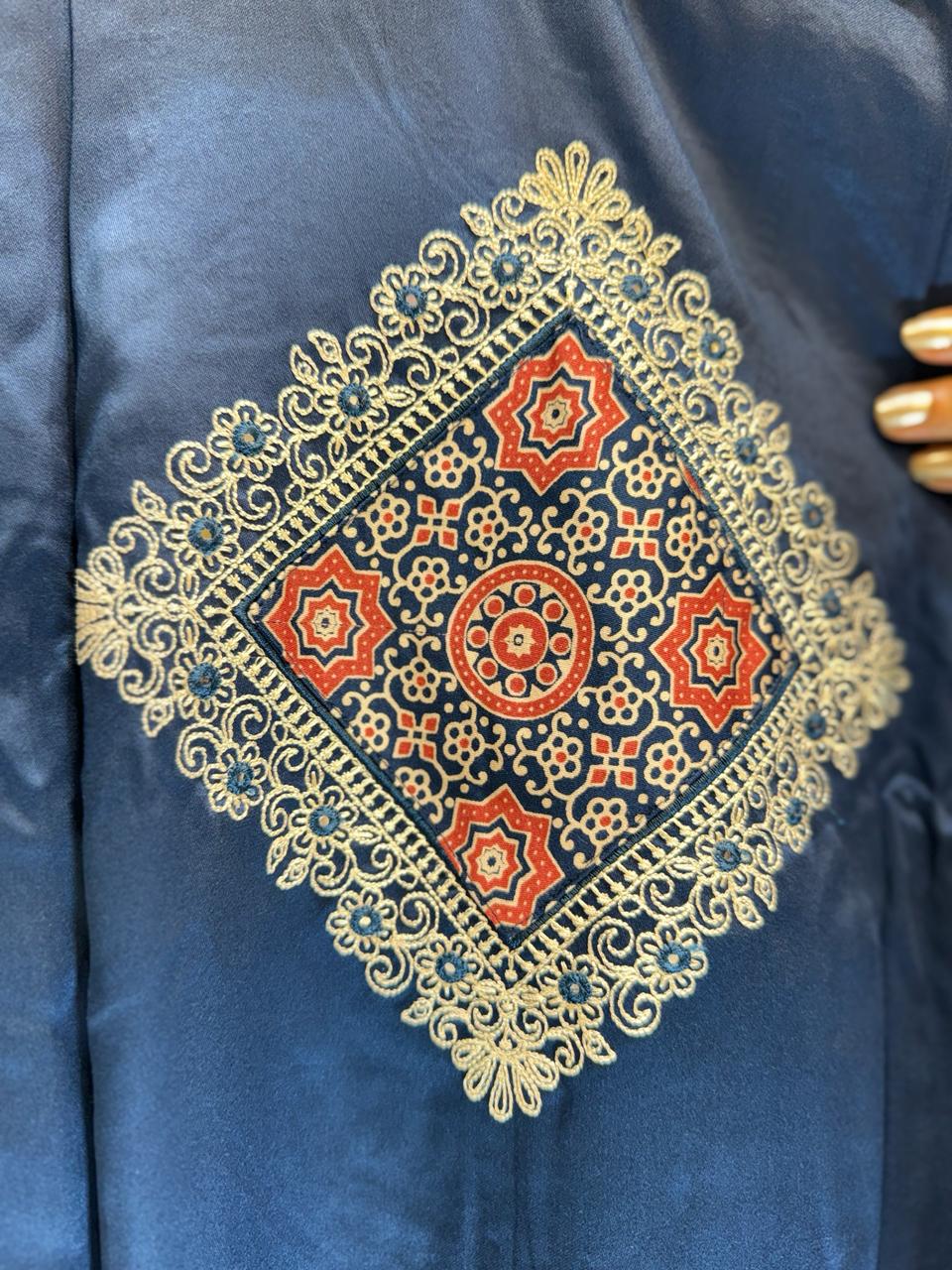 Pure Gaji Silk Blue 3pc Set