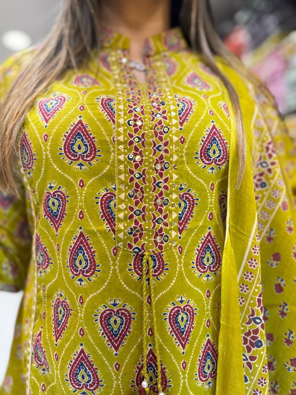 Pure Cotton Chatni Green 3pc Set
