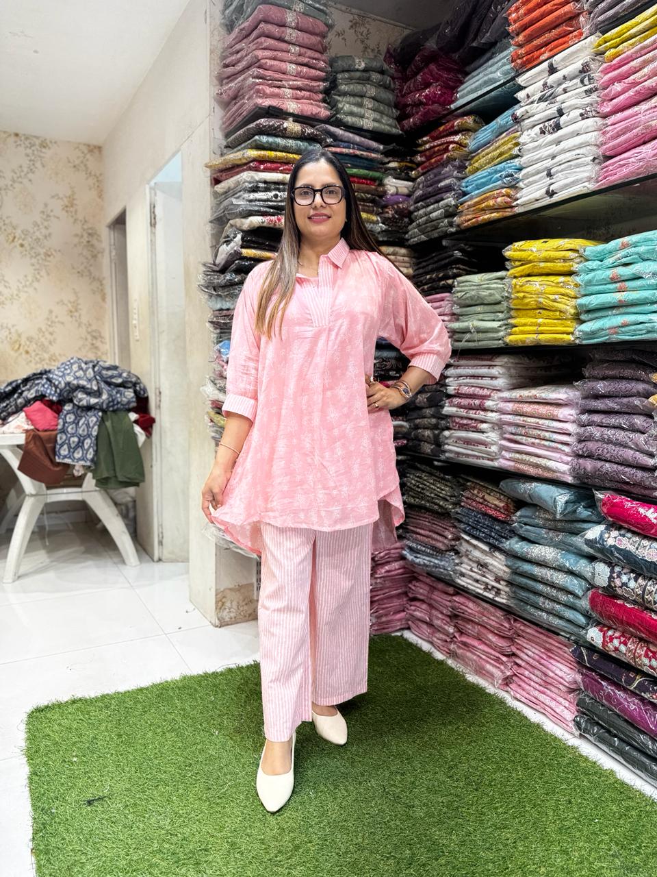 Pure Mull Cotton Pink 2pc Set