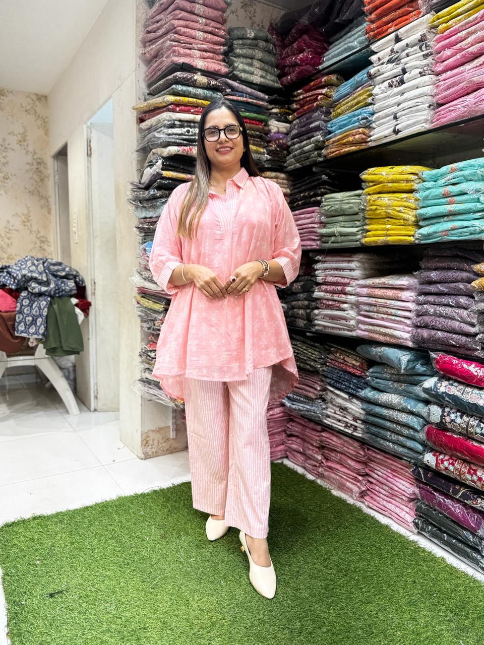 Pure Mull Cotton Pink 2pc Set