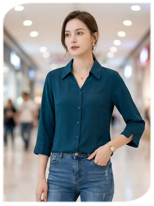 Pure German Crep Teal Green Shirt