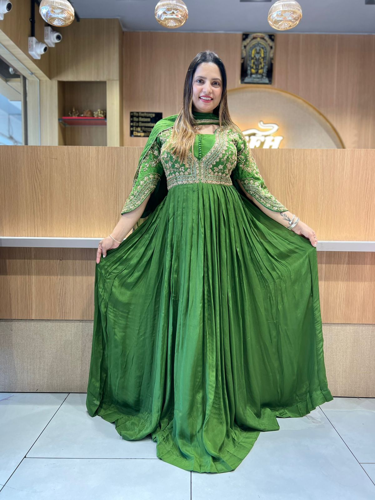 Pure Chinon Green Gown