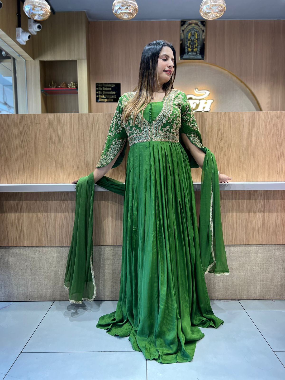 Pure Chinon Green Gown