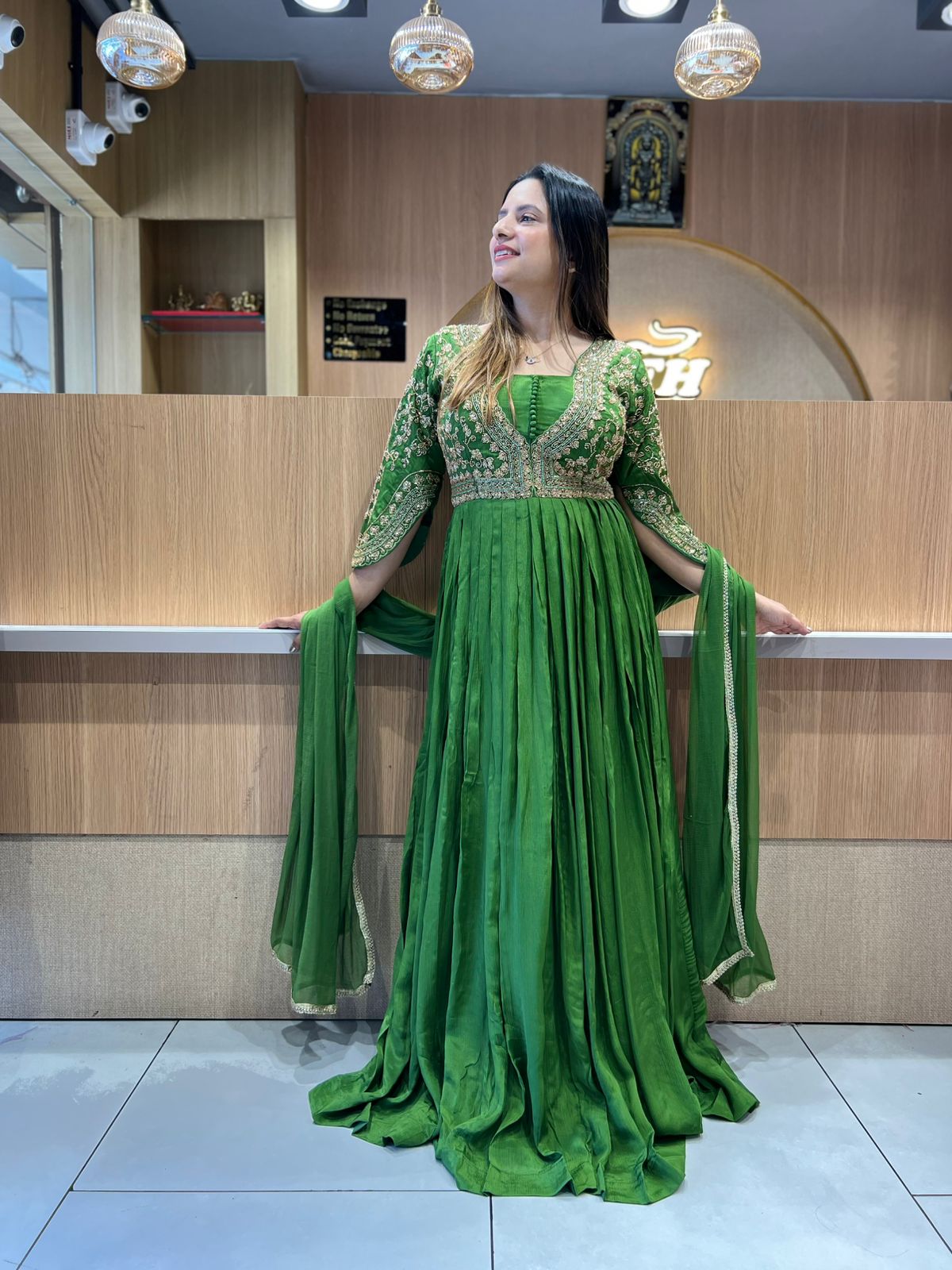 Pure Chinon Green Gown