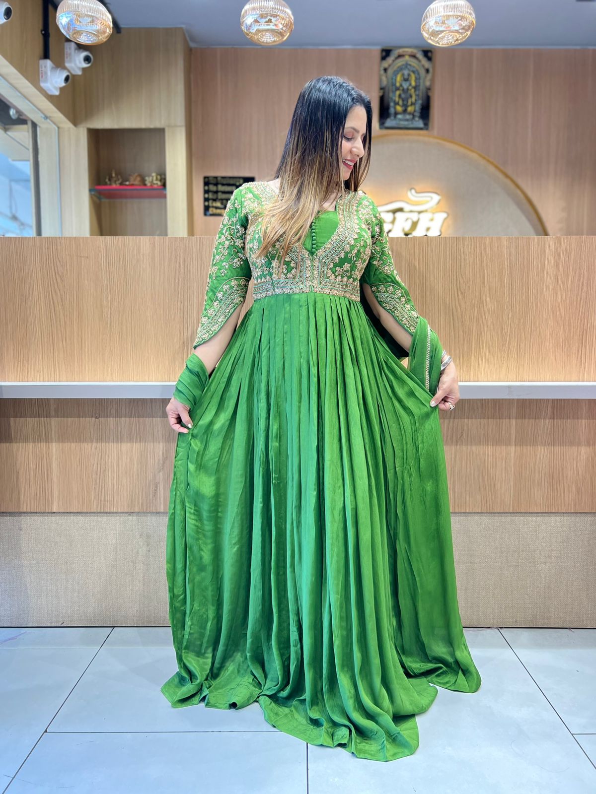 Pure Chinon Green Gown