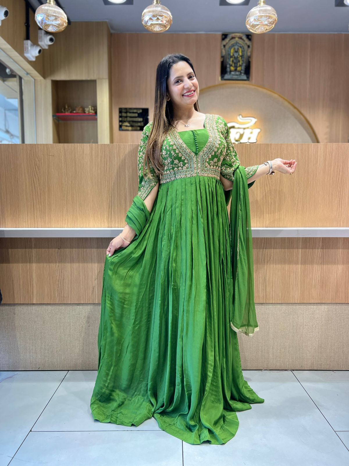 Pure Chinon Green Gown