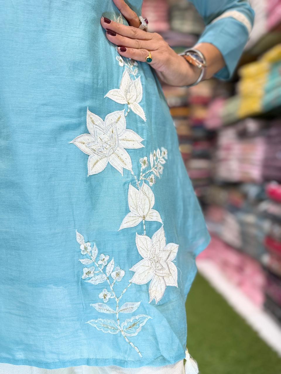 Pure Mull Cotton Light Blue 2pc Set