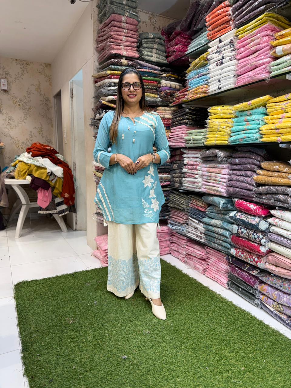 Pure Mull Cotton Light Blue 2pc Set
