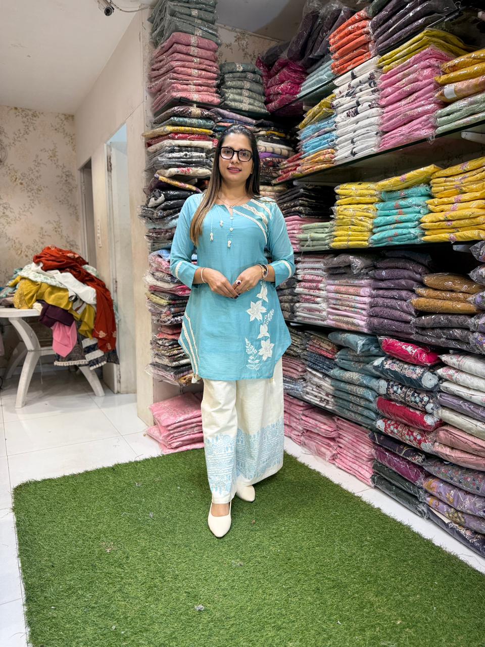 Pure Mull Cotton Light Blue 2pc Set
