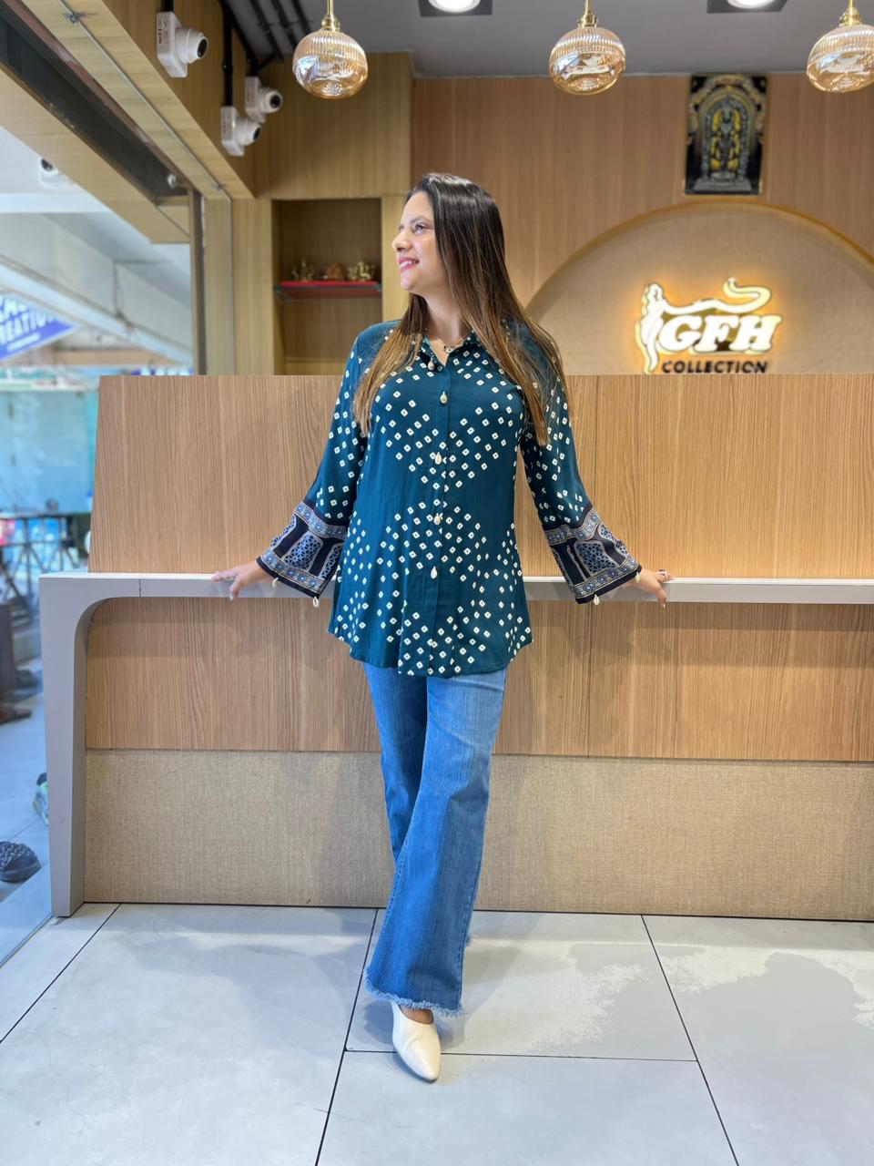 Pure Gaji Silk Peacock Green Shirt