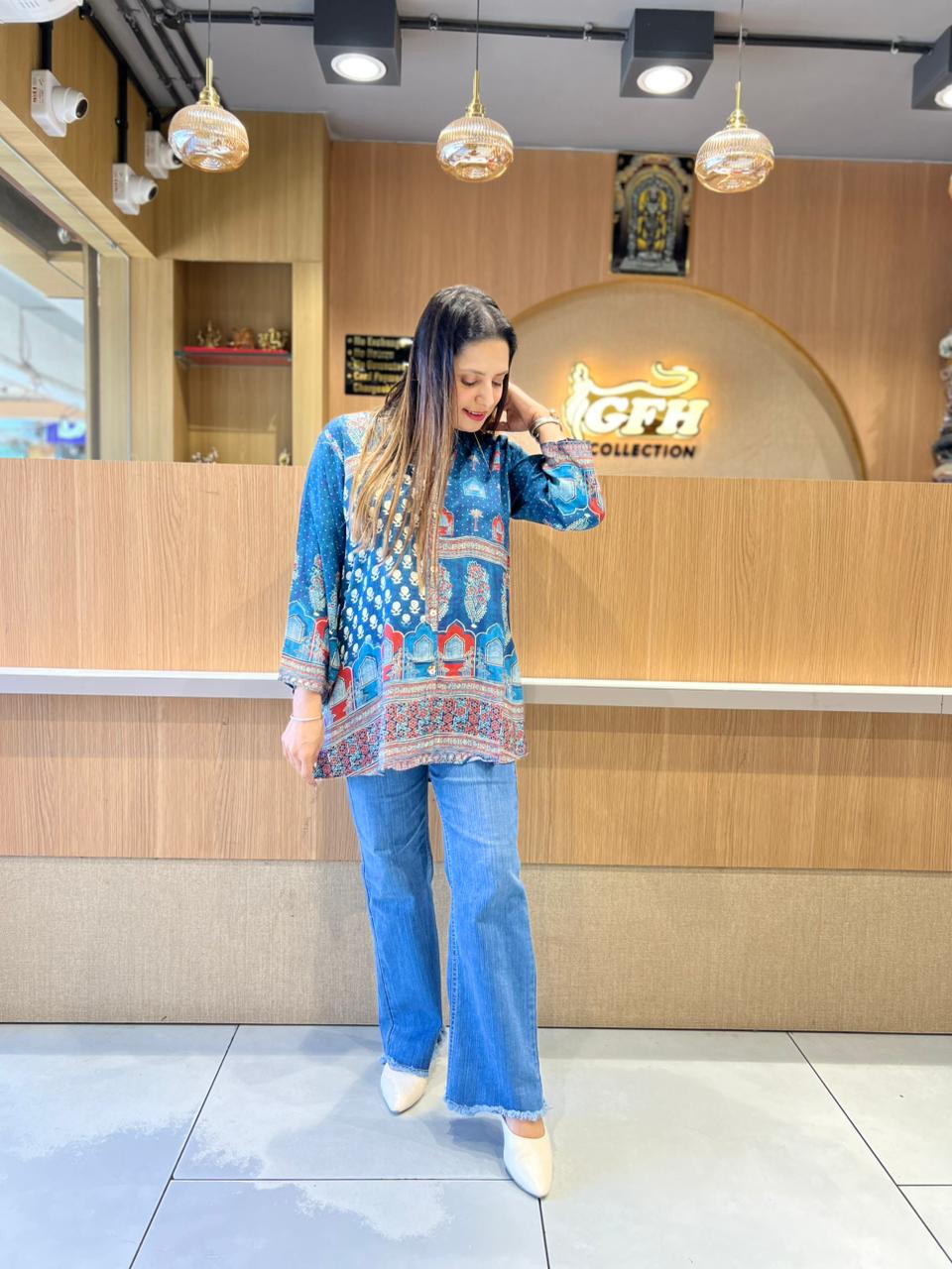 Pure Gaji Silk Blue Shirt