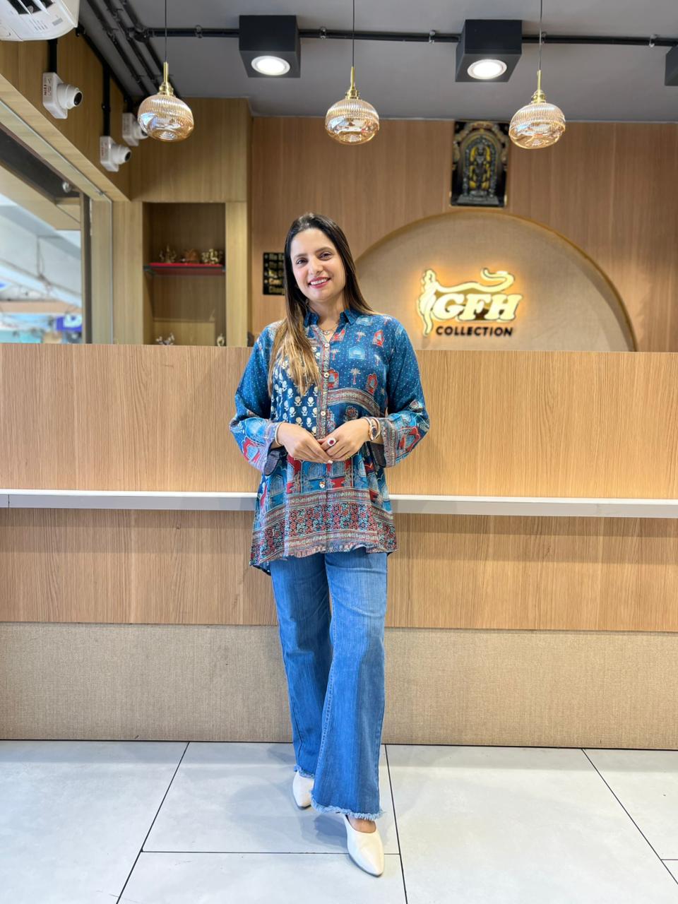 Pure Gaji Silk Blue Shirt