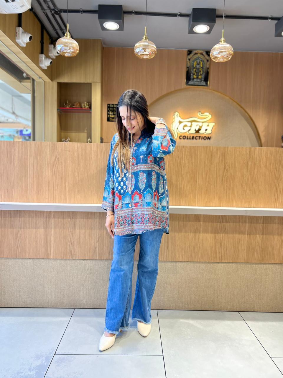 Pure Gaji Silk Blue Shirt