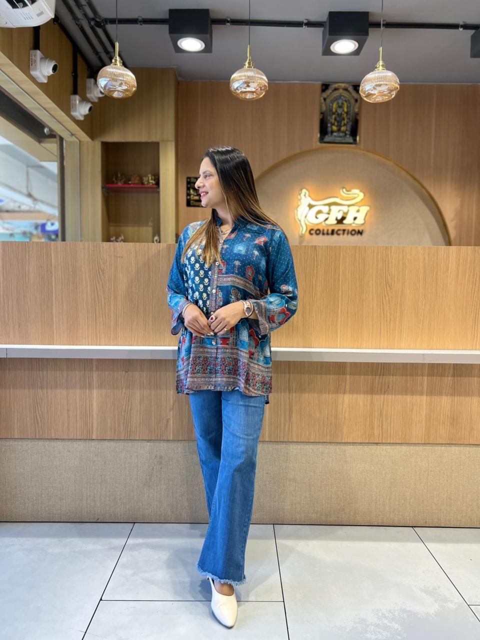Pure Gaji Silk Blue Shirt