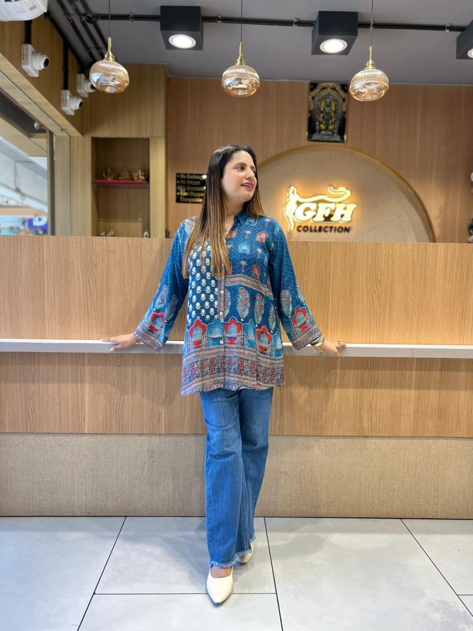 Pure Gaji Silk Blue Shirt