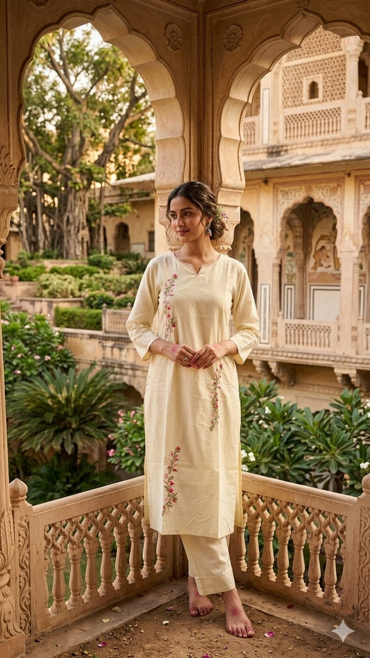Pure Cotton Off White 2pc Set