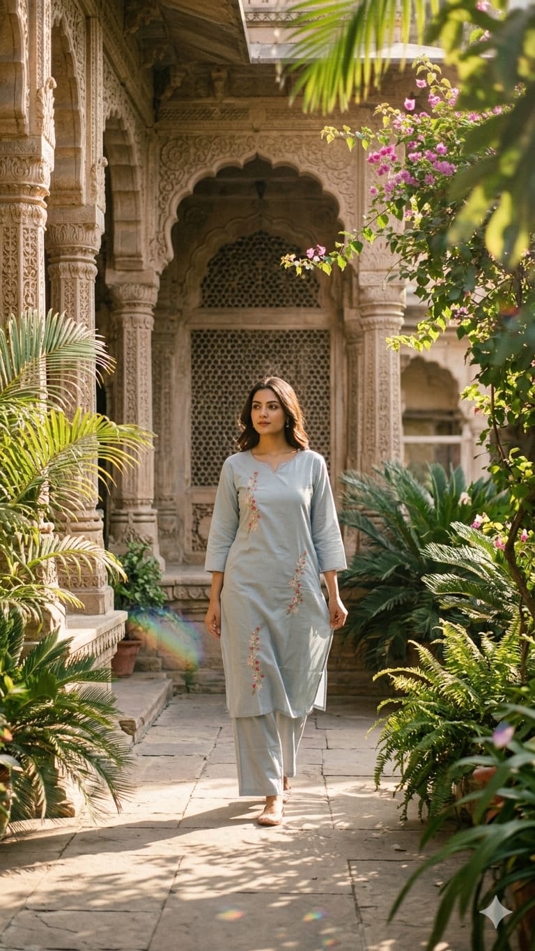 Pure Cotton Sky Blue 2pc Set