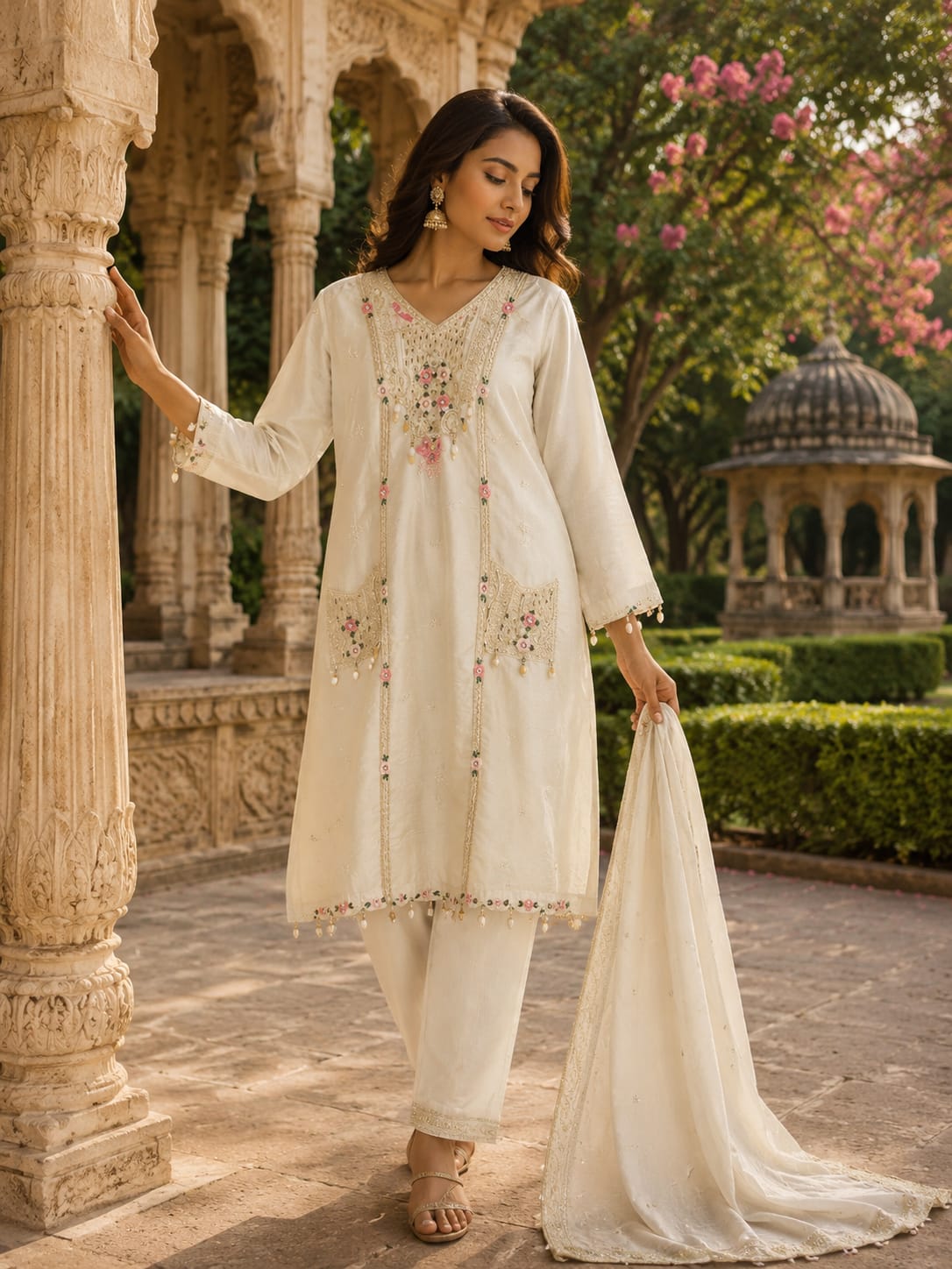 Pure Dola Silk Ivory 3pc Set