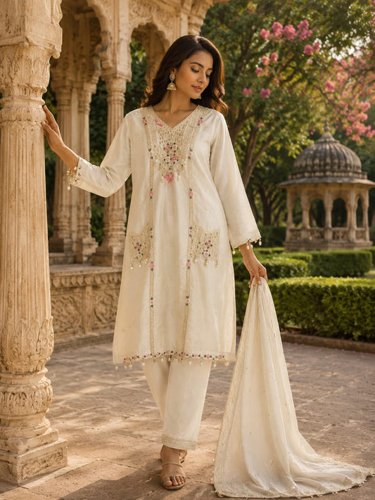 Pure Dola Silk Ivory 3pc Set